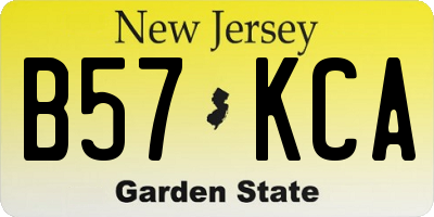 NJ license plate B57KCA