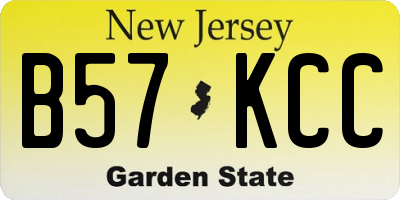 NJ license plate B57KCC