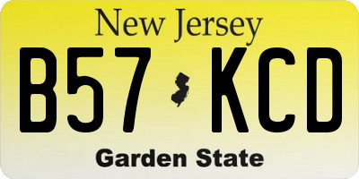 NJ license plate B57KCD