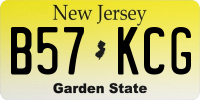 NJ license plate B57KCG