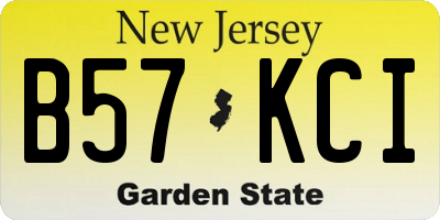 NJ license plate B57KCI