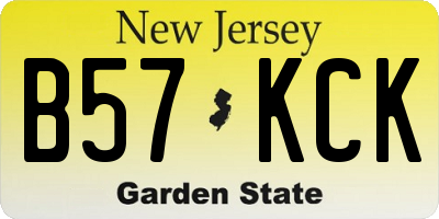NJ license plate B57KCK