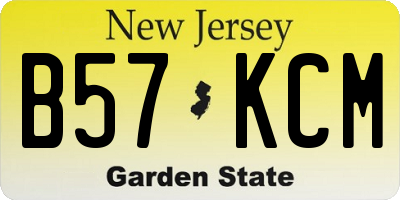 NJ license plate B57KCM