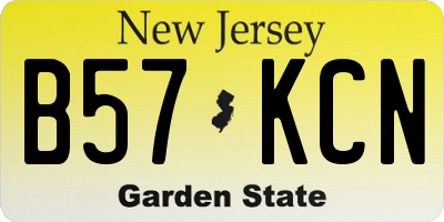 NJ license plate B57KCN