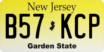 NJ license plate B57KCP
