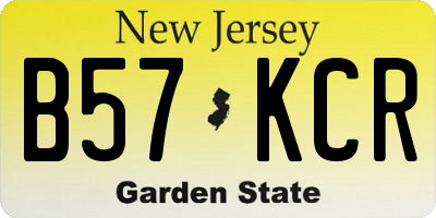 NJ license plate B57KCR