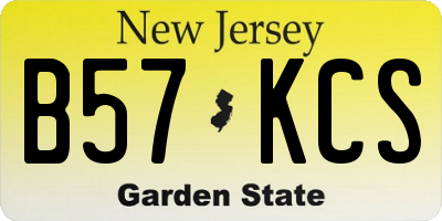 NJ license plate B57KCS