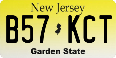 NJ license plate B57KCT