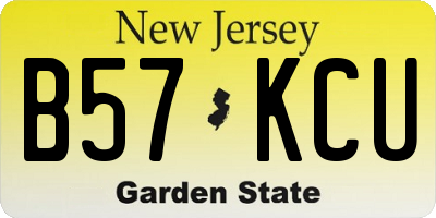 NJ license plate B57KCU