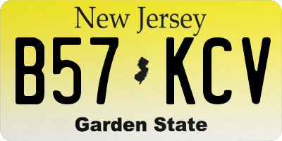 NJ license plate B57KCV