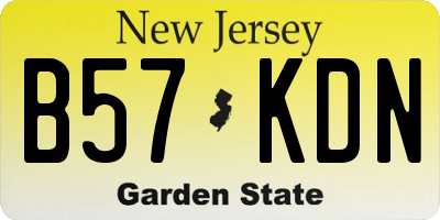 NJ license plate B57KDN