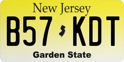 NJ license plate B57KDT