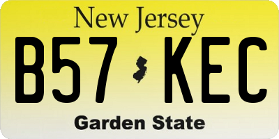 NJ license plate B57KEC