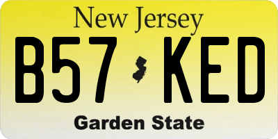 NJ license plate B57KED