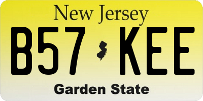 NJ license plate B57KEE