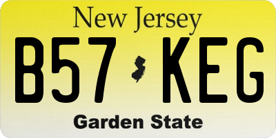 NJ license plate B57KEG