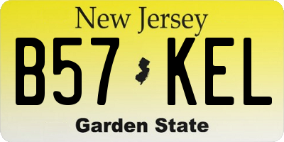 NJ license plate B57KEL
