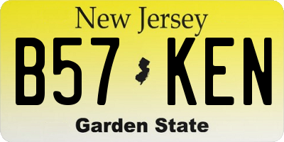 NJ license plate B57KEN