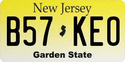 NJ license plate B57KEO