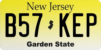 NJ license plate B57KEP