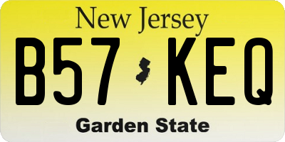 NJ license plate B57KEQ