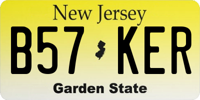 NJ license plate B57KER