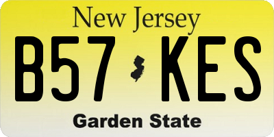 NJ license plate B57KES
