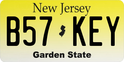 NJ license plate B57KEY