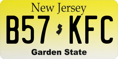 NJ license plate B57KFC