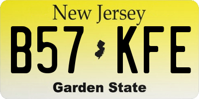 NJ license plate B57KFE