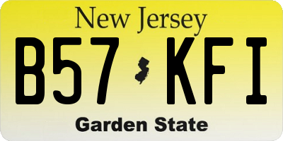 NJ license plate B57KFI