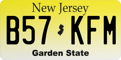 NJ license plate B57KFM