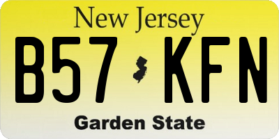 NJ license plate B57KFN