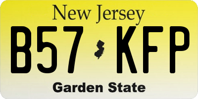 NJ license plate B57KFP
