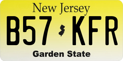 NJ license plate B57KFR