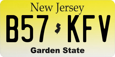 NJ license plate B57KFV