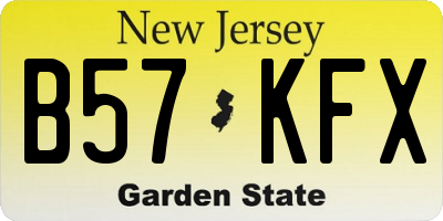 NJ license plate B57KFX