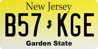 NJ license plate B57KGE