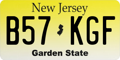 NJ license plate B57KGF