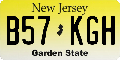 NJ license plate B57KGH