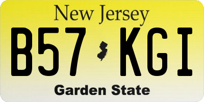 NJ license plate B57KGI