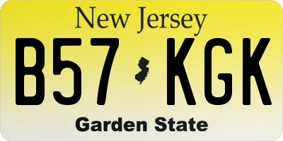 NJ license plate B57KGK