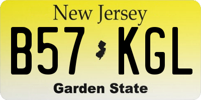 NJ license plate B57KGL