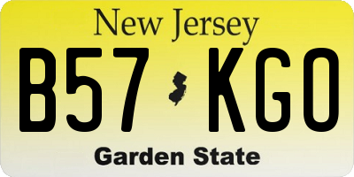 NJ license plate B57KGO