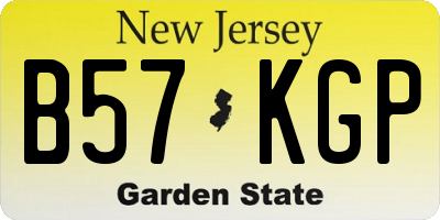 NJ license plate B57KGP