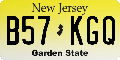 NJ license plate B57KGQ
