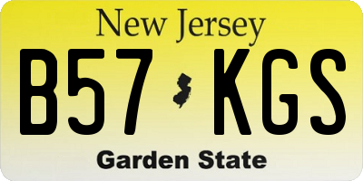 NJ license plate B57KGS