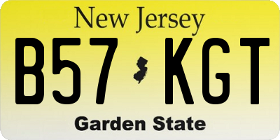 NJ license plate B57KGT