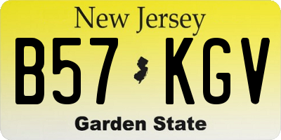 NJ license plate B57KGV