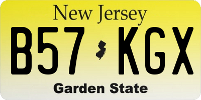 NJ license plate B57KGX